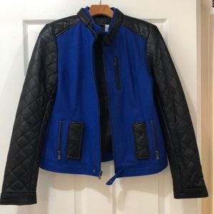 Blue and black jacket!